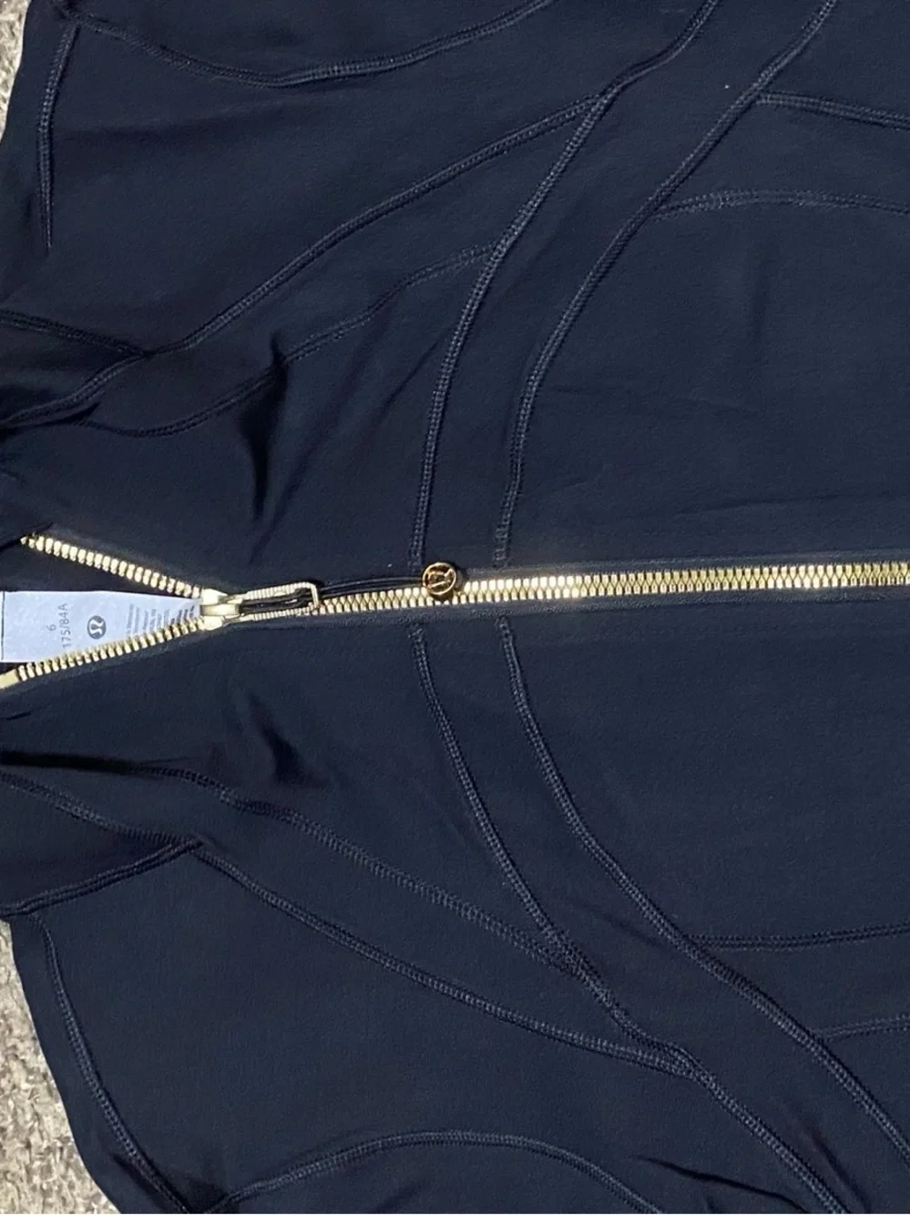 lululemon athletica Black Long-Sleeve Romper with Gold Zippers